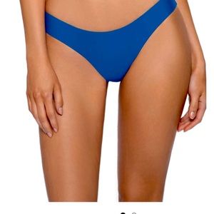 PQ swim Rouched Hipster Bikini Bottom-Island Blue